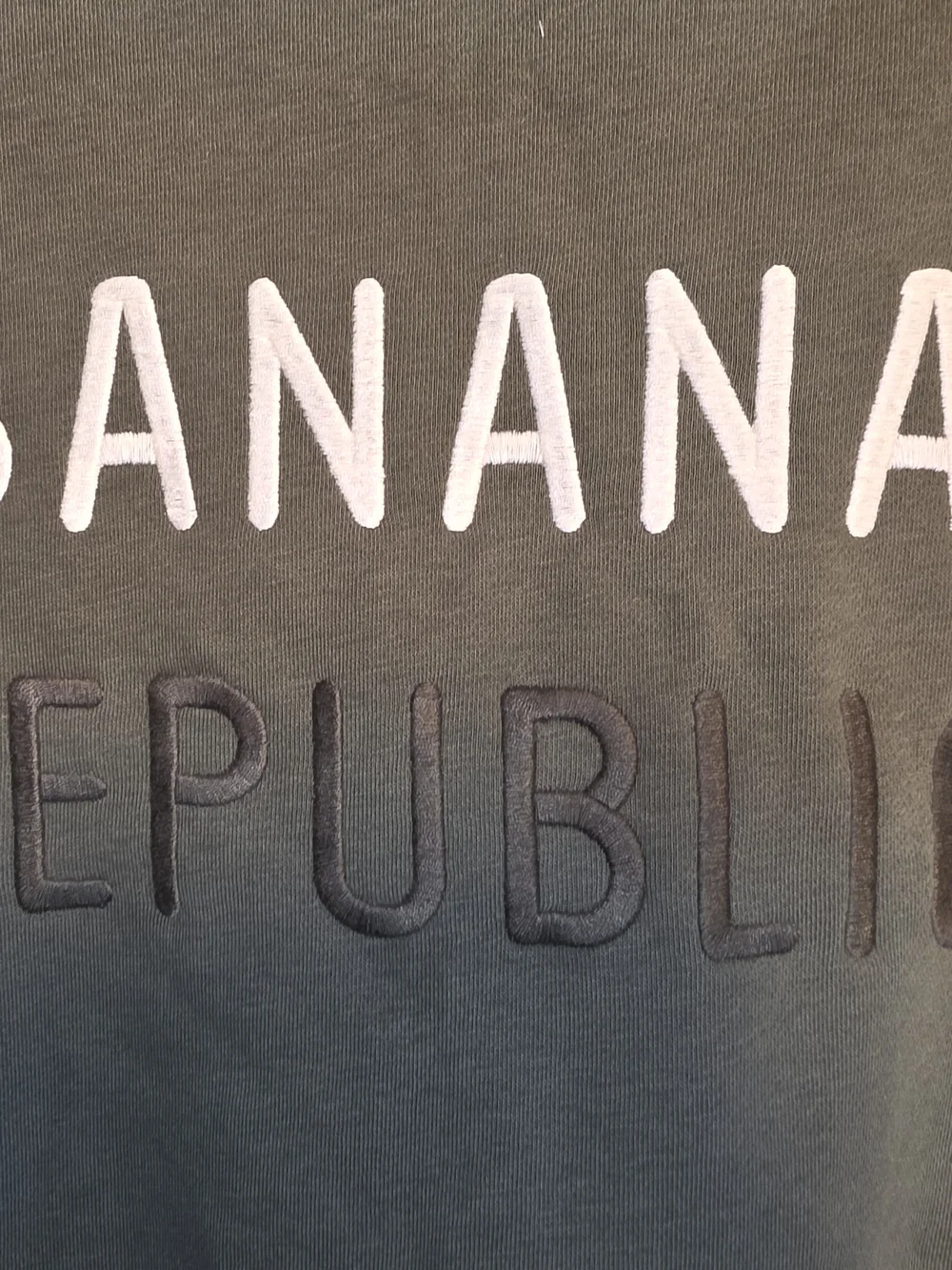 Banana Republic Olive Green Crewneck Sweatshirt with Contrast Lettering